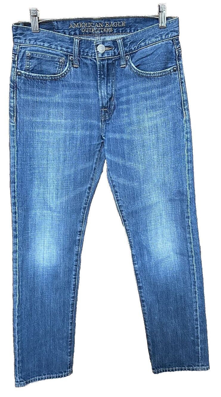 AMERICAN EAGLE Men's Slim Straight Leg Blue Jeans 28Wx29L